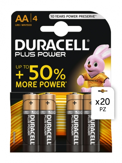 Duracell, Batterie Duracell Plus Power AA 4x20pz