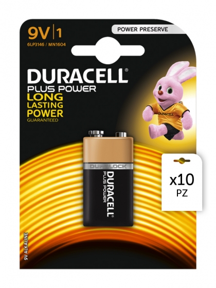 Duracell, Batteria Duracell Plus Power 9V 1x10pz