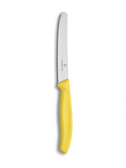 Victorinox, Coltello tavola seghetto punta tonda, Giallo